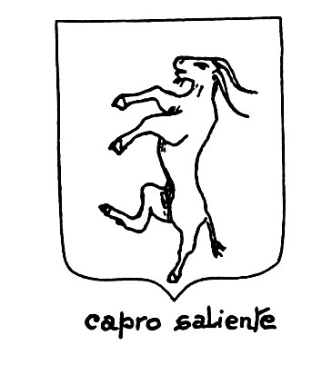 Image of the heraldic term: Capro saliente